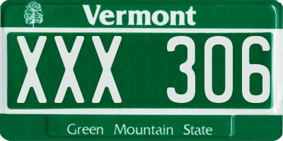VT license plate XXX306