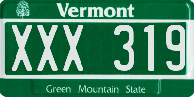 VT license plate XXX319