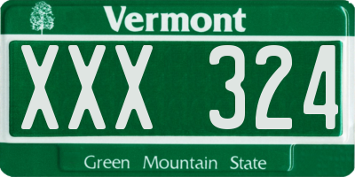 VT license plate XXX324