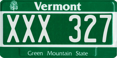 VT license plate XXX327