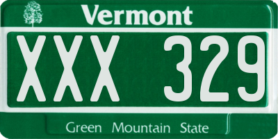 VT license plate XXX329