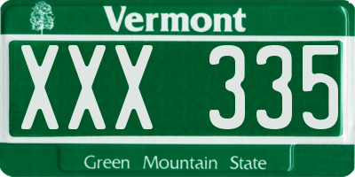 VT license plate XXX335