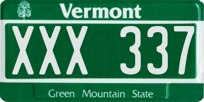 VT license plate XXX337