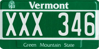 VT license plate XXX346