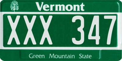 VT license plate XXX347