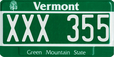 VT license plate XXX355