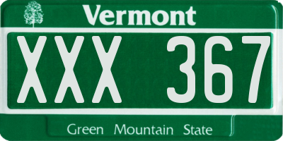 VT license plate XXX367