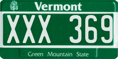 VT license plate XXX369