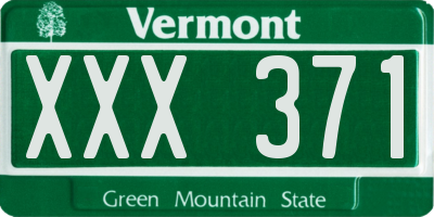VT license plate XXX371