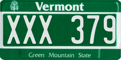 VT license plate XXX379