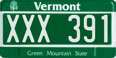 VT license plate XXX391