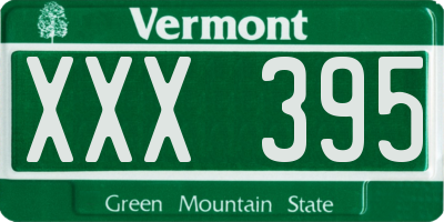 VT license plate XXX395