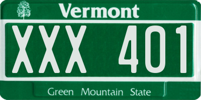 VT license plate XXX401