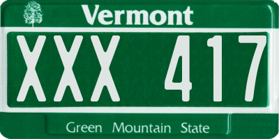 VT license plate XXX417
