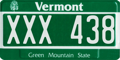 VT license plate XXX438