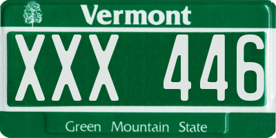 VT license plate XXX446