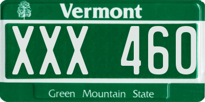 VT license plate XXX460