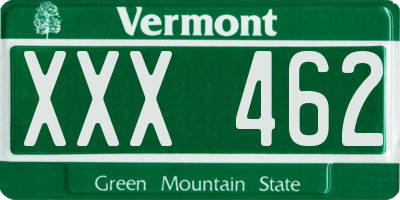 VT license plate XXX462