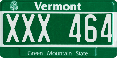 VT license plate XXX464