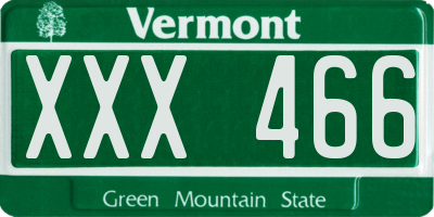 VT license plate XXX466