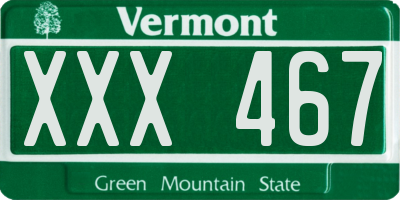 VT license plate XXX467