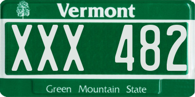 VT license plate XXX482