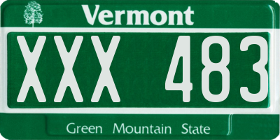 VT license plate XXX483