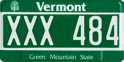 VT license plate XXX484