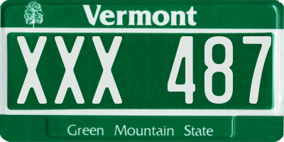 VT license plate XXX487