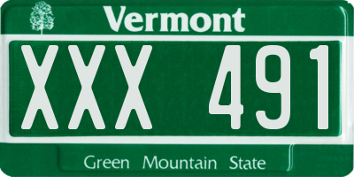 VT license plate XXX491