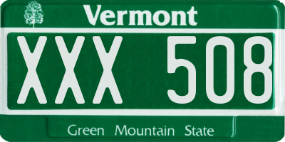 VT license plate XXX508