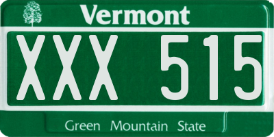 VT license plate XXX515