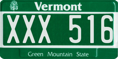 VT license plate XXX516