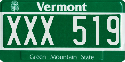 VT license plate XXX519