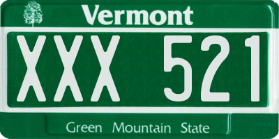 VT license plate XXX521