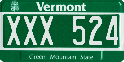 VT license plate XXX524