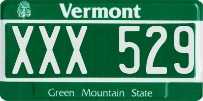 VT license plate XXX529
