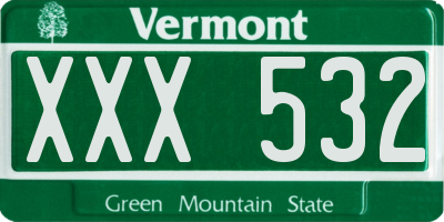 VT license plate XXX532