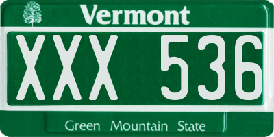 VT license plate XXX536