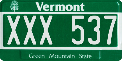 VT license plate XXX537