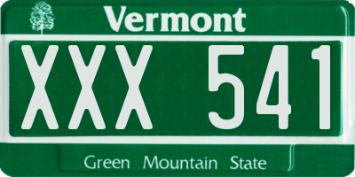 VT license plate XXX541