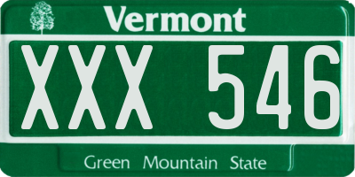 VT license plate XXX546