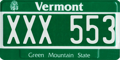 VT license plate XXX553