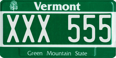 VT license plate XXX555