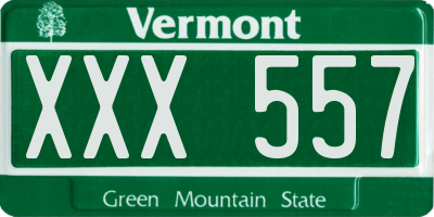 VT license plate XXX557