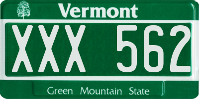 VT license plate XXX562