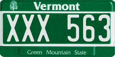 VT license plate XXX563