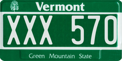 VT license plate XXX570