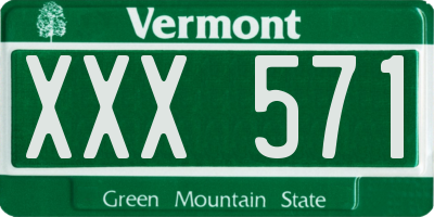 VT license plate XXX571