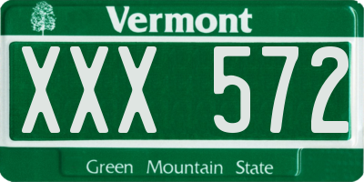 VT license plate XXX572